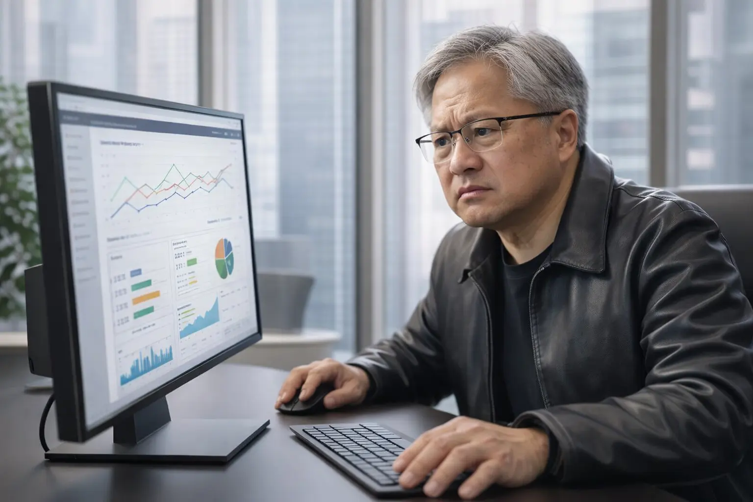 文章主視覺：一位行銷專家坐在辦公桌前凝視電腦螢幕，畫面顯示網站分析報表與圖表，辦公室光線柔和。